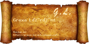 Grexa Lóránt névjegykártya