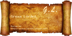 Grexa Lóránt névjegykártya